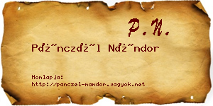 Pánczél Nándor névjegykártya
