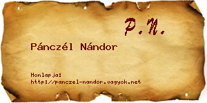 Pánczél Nándor névjegykártya