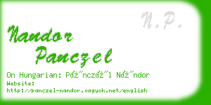nandor panczel business card